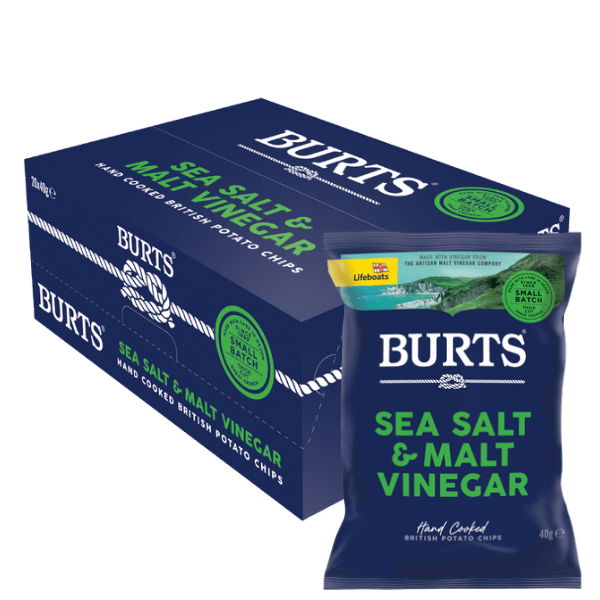 BURTS Sea Salt & Malt Vinegar 20x40g Full Case