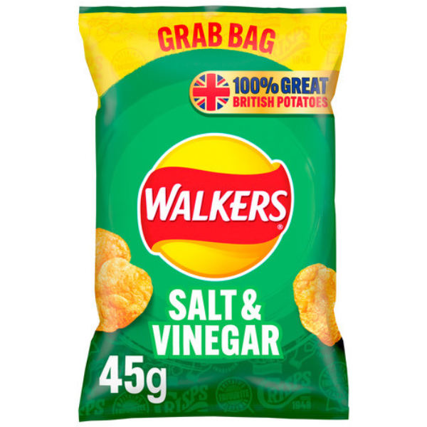 WALKERS GRAB BAG Salt & Vinegar 32x45g Full Case