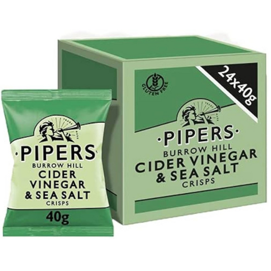 PIPERS Burrow Hill Cider Vinegar & Sea Salt 24x40g Full Case