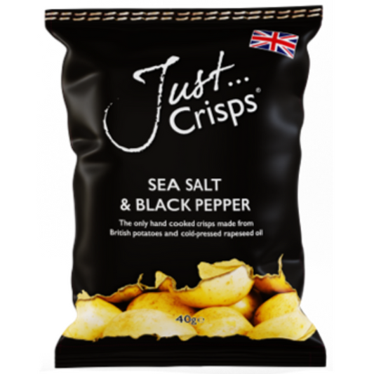 JUST CRISPS - Sea Salt & Black Pepper 24x40g Full Case
