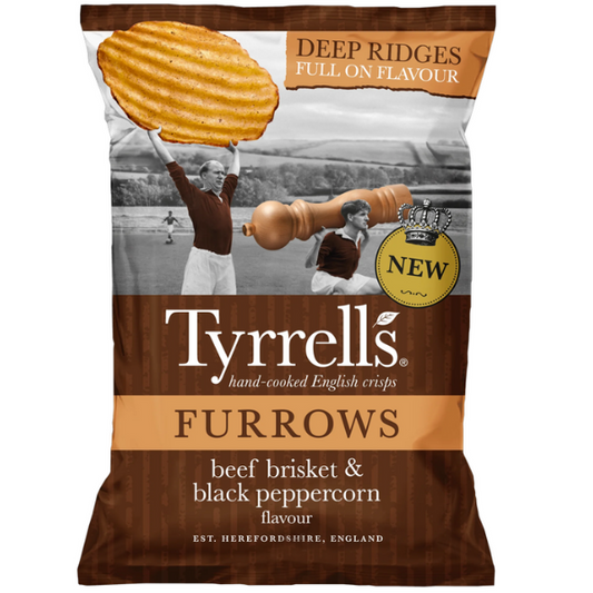 TYRRELLS CRISPS Furrows Beef Brisket & Black Peppercorn 40g